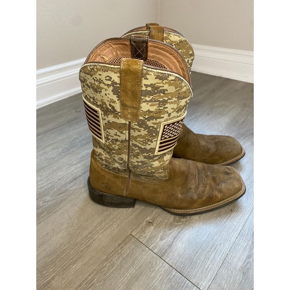 Ariat Patriot Camo Cowboy Boots 10019973 Men's Size 12 D American Flag Western